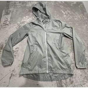 Nike Windbreaker Women's Size‎ Medium Mint Green Full Zip Hooded Pockets Flaws